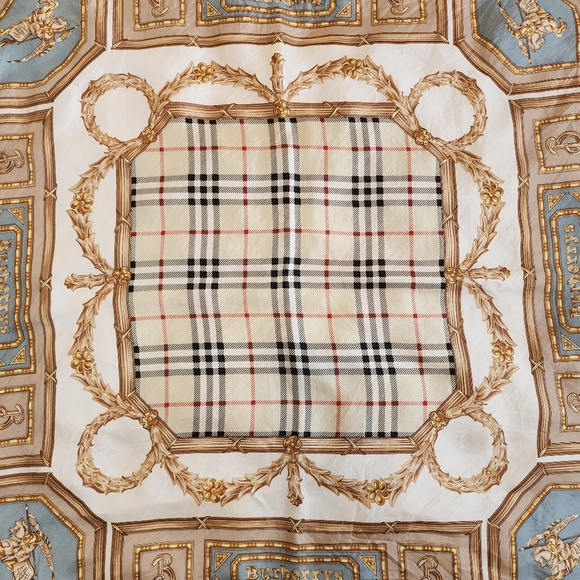 Rare Vintage Burberry Nova Check Prorsum Silk Scarf 34 x 34" - Picture 5 of 6